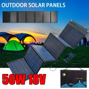 Folding Bag 50W Solar Panel Portable USB+DC Output Charger Outdoor Power Supply - Picture 1 of 13