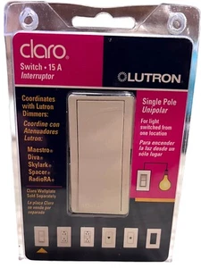 Lutron Claro Switch, 15A, Lutron, Single Pole Light Switch, Brand New - Picture 1 of 8