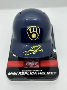 Jackson Chourio Autographed Rawlings Min Batting Helmet Brewers ! Fanatics - Picture 1 of 2