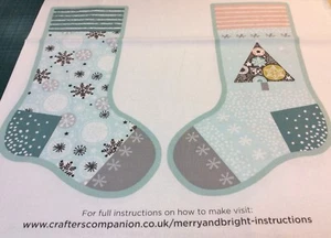 Threaders - Crafter’s Companion - Merry & Bright Stocking Panel - 100% Cotton - Picture 1 of 7