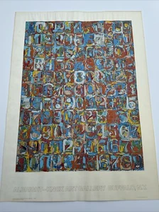 JASPERS JOHNS SILKSCREEN SERIGRAPH LARGE ABSTRACT EXHIBITION POSTER 1974 PACE ED - Picture 1 of 21