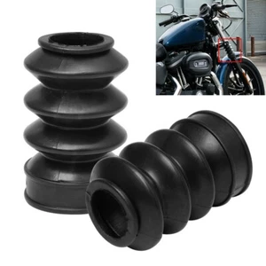 39mm Rubber Fork Cover Gaiters Gators Boots For Harley Iron 883 Sportster 1200 - Picture 1 of 12