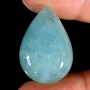 24.30Cts 100%Natural Santa Maria Aquamarine Pear Cab 17x25x7mm Top Gemstone - Picture 1 of 5
