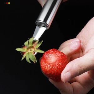 Stainless Steel Tomato Corer Strawberry Huller Stem Remover Fruit Leaf Remover - Picture 1 of 13