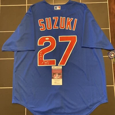 Seiya Suzuki Signed Chicago Cubs Authentic Jersey Autograph KANJI Auto JSA COA - Image 1 of 4