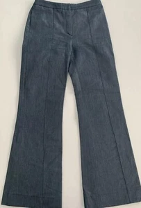 Valentino Roma Damen blau Seide Baumwolle Flare Hose Größe 40/6 Made in Italy - Bild 1 von 6