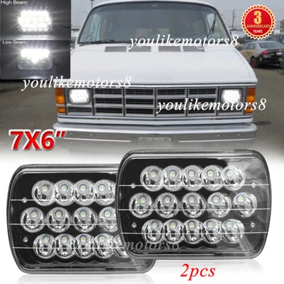 2pcs Fit Dodge B150 B250 B350 1988-1993 7x6"5x7'' LED Headlights Hi/Lo Beam DOT - Image 1 of 4