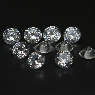 3.00 mm Round Brilliant 10 Pcs Lot DE Color VVS1 White 1.00 Ct Loose Diamond - Image 1 of 4