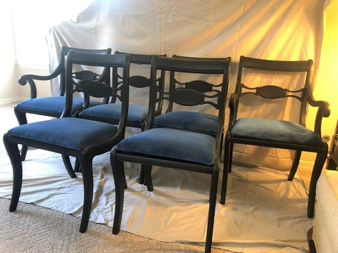 Early 20th Century Regency Mahogany Dining Room Chairs Set-6 Cover