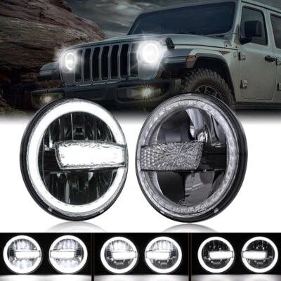 Faro LED redondo de 7 pulgadas con DRL para Jeep Wrangler TJ 2 puertas 1997-2006 Foto 1 de 4