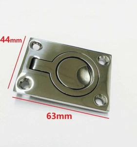 Flush Lift Ring Handle 63mm x 44mm Boat Deck Latch Cabinet Lock 316 Stainless - Picture 1 of 1