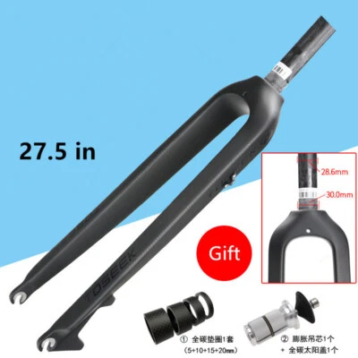 TOSEEK Carbon Bike Fork Rigid Disc Brake MTB Bike Fork 26/27.5/29 in with Spacer - Image 1 of 4