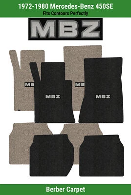 Alfombrillas delanteras y traseras Lloyd Berber para Mercedes-Benz 450SE 72-80 con apliques MBZ Foto 1 de 4