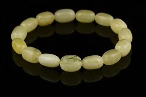 White Butter Olive Beads Genuine Baltic Amber Stretch Bracelet 5.7g b150709-5 - Picture 1 of 2