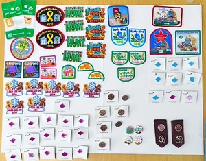 Lot of 70 Girl Scout Patches  /  Cookie Sale Pins  /  Mini Buttons  New Unused - Picture 1 of 12