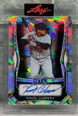 2025 Leaf Spectacular Metal MIGUEL CABRERA AUTO /10 Detroit Tigers - Image 1 of 2