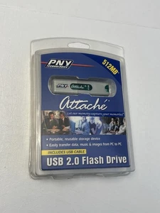 PNY P-FD512U20-RF E-Commerce 512MB Attaché 2.0 Flash Drive USB Cable Included - Picture 1 of 2
