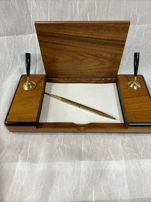 Hand Crafted Solid Wood Desk Pro Pen And Note Set With One Pen Included 10.25in - Image 1 of 4
