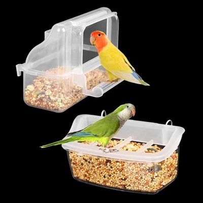 Vogelkäfig-Futterstation 2 Stück Kunststoff Vogelfutterschale Vogelkäfig Futt... - Bild 1 von 4