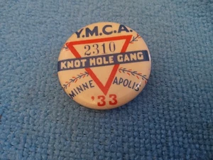 1933 MINNEAPOLIS YMCA KNOT HOLE GANG PINBACK MLPS MILLERS BASEBALL W / SCHEDULE - Picture 1 of 3
