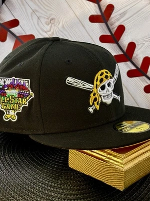 Pittsburgh Pirates Jolly Roger Hat Club 2006 ASG Black/Gold 59FIFTY 7 3/4 Fitted - Image 1 of 4