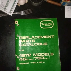 Original Triumph Parts Book Manual 1972 Trident 750cc T150 T150V - Picture 1 of 12