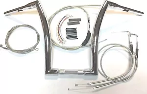 Kit de manillar 12 x 1,5 Super FAT cromo mono suspensión 11-14 Harley FL Softail - Imagen 1 de 4