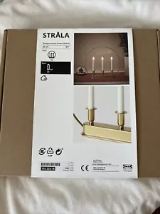IKEA STRALA Led 3 Arm Candelabra Candlestick Circle Brass Hanna Grann Christmas - Picture 1 of 5