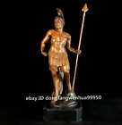 Copper Bronze Marble Base Strong Greece Roman Warrior Soldier Art Sculpture