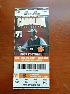 South Carolina Gamecocks 2007 football ticket stub vs Clemson G20 - Bild 1 von 3