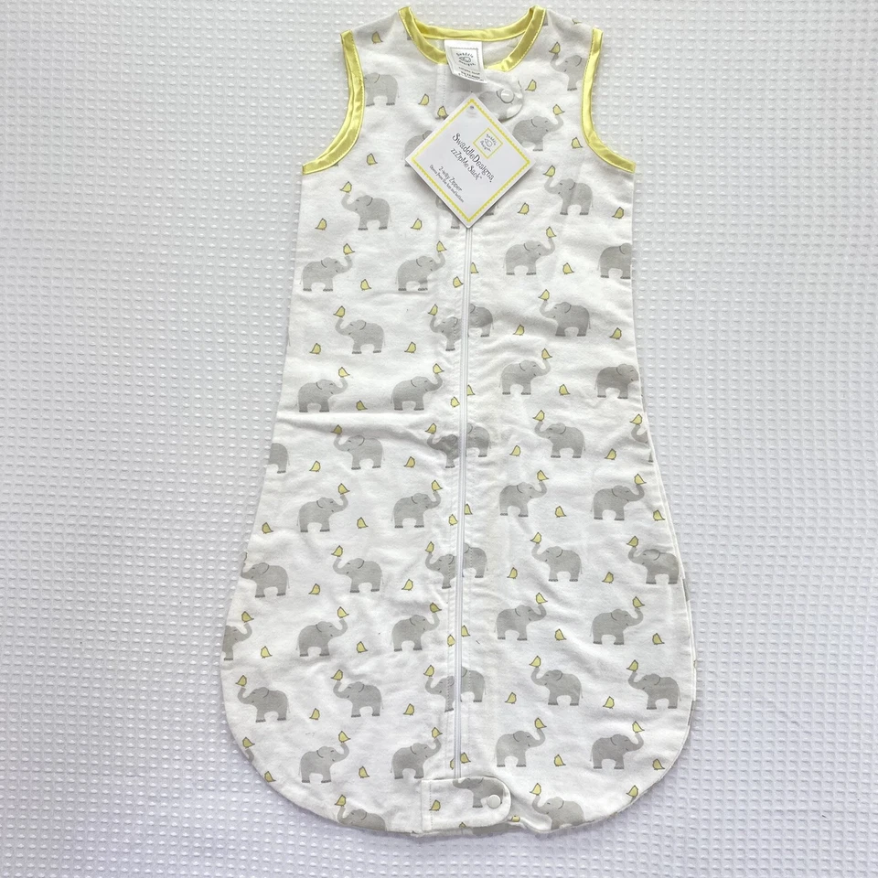 Saco de flanela de algodão Swaddle Design - Elefante e galinhas, amarelo pastel 3-6m - Imagem 1 de 4