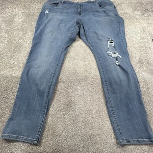 Pantalones de mezclilla ajustados elásticos Levi's 711 para mujer 24 W azul tiro alto desgastado - Imagen 1 de 18