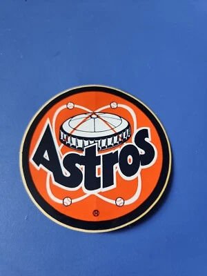Adesivo redondo Houston Astros vintage clássico nome logotipo Astrodome década de 1980 - Imagem 1 de 3