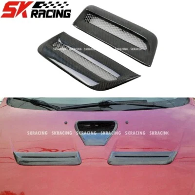 Bonnet Scoop Vent Hood Air Vents Fits Mitsubishi Evolution X EVO 10 Pair Carbon — 第 1/4 张图片