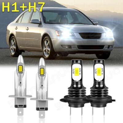 For Hyundai Sonata 2006 2007 2008 H7 H1 Combo LED Bulbs Headlight High Low Beam - Image 1 of 4
