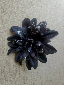 🌹Black Flower Hair Clip [U.S. SELLER] Chiffon Alligator Clip 2'' and 2.8''🌹 - Picture 1 of 2