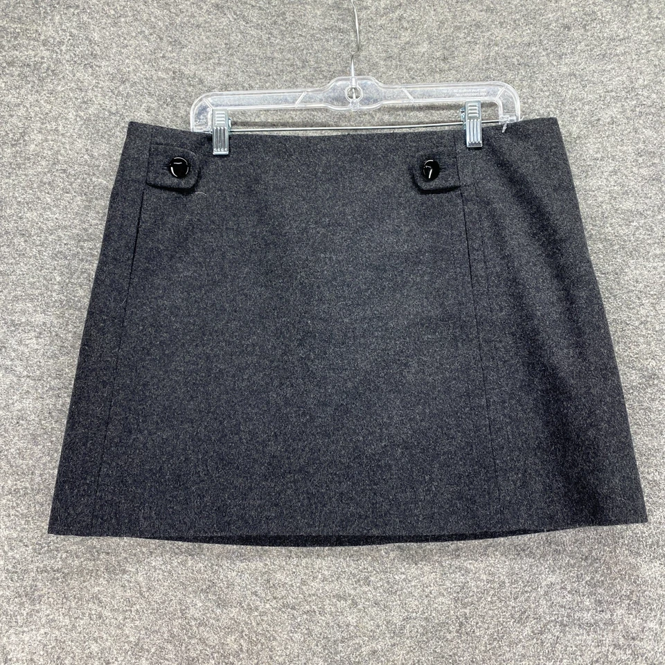 J. Crew Skirt Women 12 Gray A-Line Short Zipper Wool Lined Mid Rise Casual Solid - Image 1 of 4