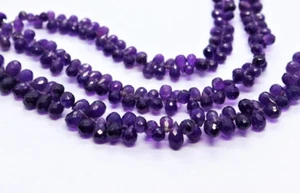AAA Natürlicher Amethyst 6x4 mm bis 7x5 mm Träne Tropfen Facettiert Lose Edelstein Perlen - Bild 1 von 5