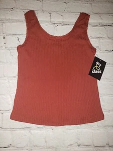 NWT Art Class Girl’s Rust Ribbed Tank Top Scalloped Edge Sizes S & M & L - Picture 1 of 2