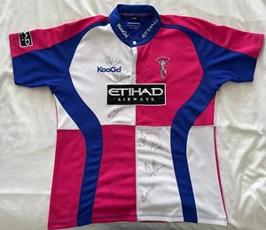 HARLEQUINS RUGBY UNION 2008-2009 SIGNED SHIRT KOOGA AWAY EXTRA LARGE - Imagen 1 de 4