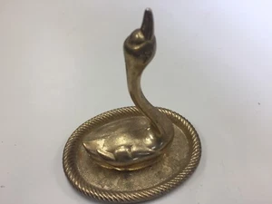 Vintage Swan Shaped Solid Brass Small Paper Weight - Picture 1 of 2