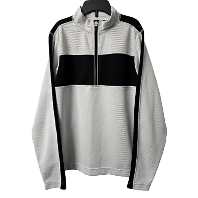 Pullover Obermeyer Bambú Cuarto Cremallera L 10 12 Camisa Top Ligero Elástico Gris Foto 1 de 4