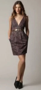 Hunter Dixon by Hunter Bell 100% Silk Anthropologie Dress Vixie Pleated Size 2 - Picture 1 of 9