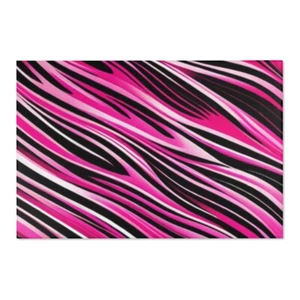 Area Rugs_Rectangular_3 Size_100% Polyester Chenille_Pink&Black Zebra - Picture 1 of 10