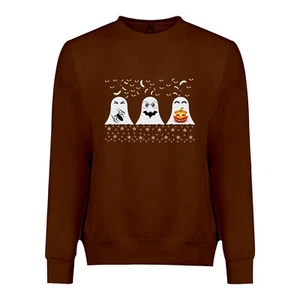 Ghost Sweatshirt, Halloween Women Party Sweatshirt, Halloween Pumpkin Sweatshirt - Picture 1 of 7