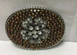 Love Brown Bling Longhorn Buckle Jeweled Bling Western Belt Buckle!  Yellowstone - Picture 1 of 11