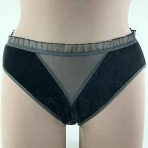 Victoria’s Secret Hi Waist Panties Satin Velvet Gold Tag 1980s L USA Vintage - Picture 1 of 8
