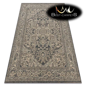 Exclusive WOOL Rug "LEGEND" Thick and dense, rosette GREY BEIGE Best Quality - Picture 1 of 11