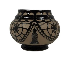 Neoclassical Tassel Design Vase Studio Art Pottery 3D Dimensional Relief Vintage - Picture 1 of 11