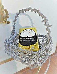 BLUE Basket Rattan for Reader Gift Basket or Plant Gift Basket - Picture 1 of 4